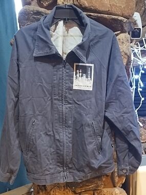 Casual Men's Gray Jean  Zip-Front Jacket